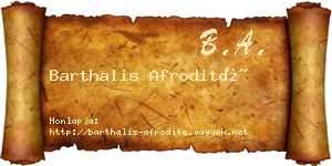 Barthalis Afrodité névjegykártya